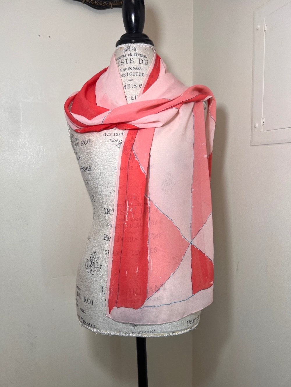 Vintage Ann Taylor long 100% silk scarf - so delicate and feminine!